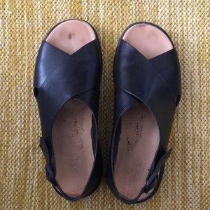 Camper black leather sandals
